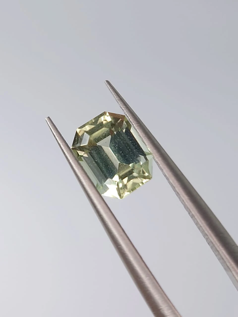 1.02ct Natural Light Yellow Green Tourmaline Emerald Cut Loose Gemstone from Afghanistan — view 3